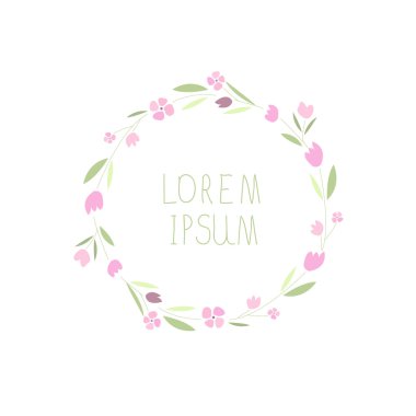 vector illustration of a floral wreath with signature