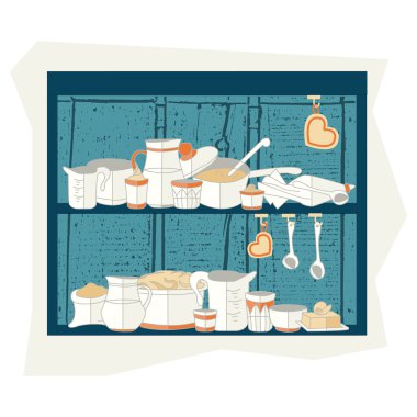 vector illustration of cooking set in flat design style