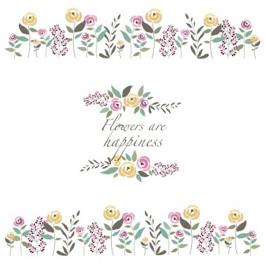 vector illustration of floral template with signature