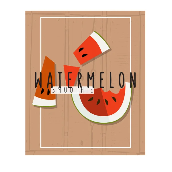 Vector colorful illustration of watermelon slices in flat design — Wektor stockowy