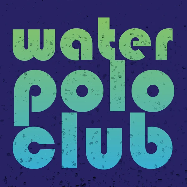 Gambar vektor dengan tanda tangan "water polo club" dalam flat des - Stok Vektor