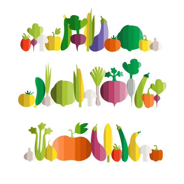 Vector illustration of vegetables in modern flat design style — 图库矢量图片