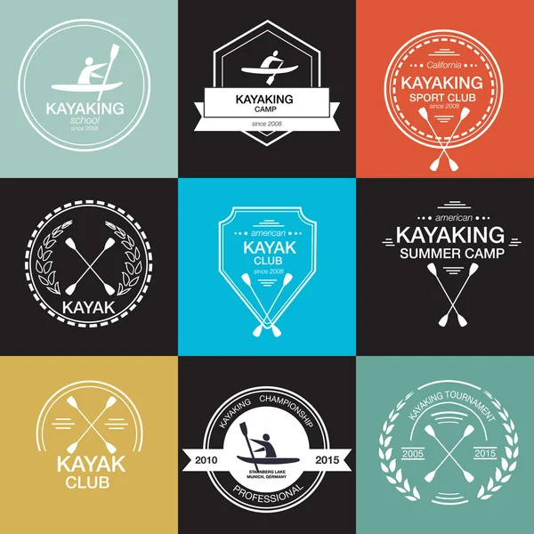 Set dari template logotype berbeda untuk kayak - Stok Vektor