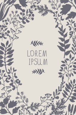 vector illustration of hand painted herbal set