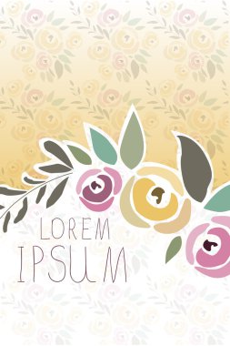 vector illustration of floral template with signature