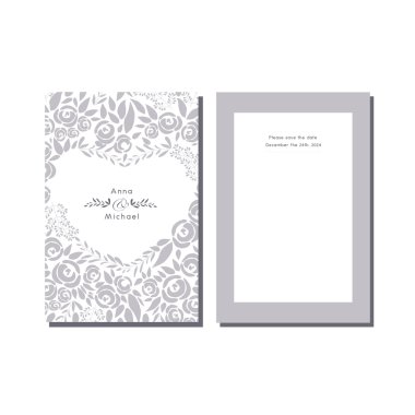 vector illustration of flower wreath invitation template with si