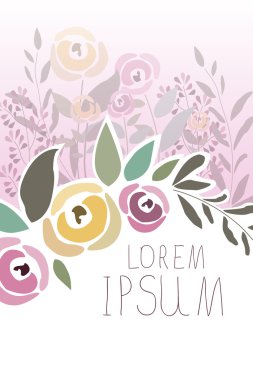 vector illustration of floral template with signature