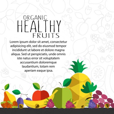 vector illustration of fruit template hand drawn in flat design 