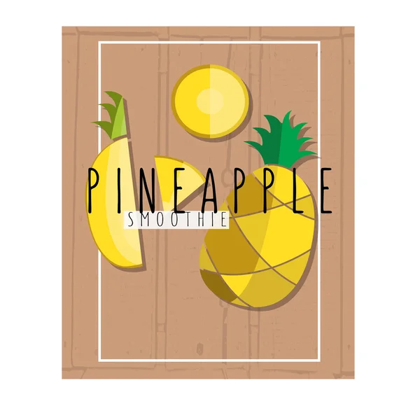Vector colorful illustration of pineapple slices in flat design — Wektor stockowy