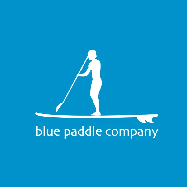 Vector flat design style illustration of stand up padlle company — ストックベクタ
