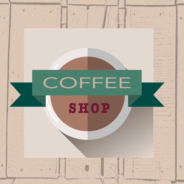 Vector illustration of coffee house logo in flat design style on — ストックベクタ