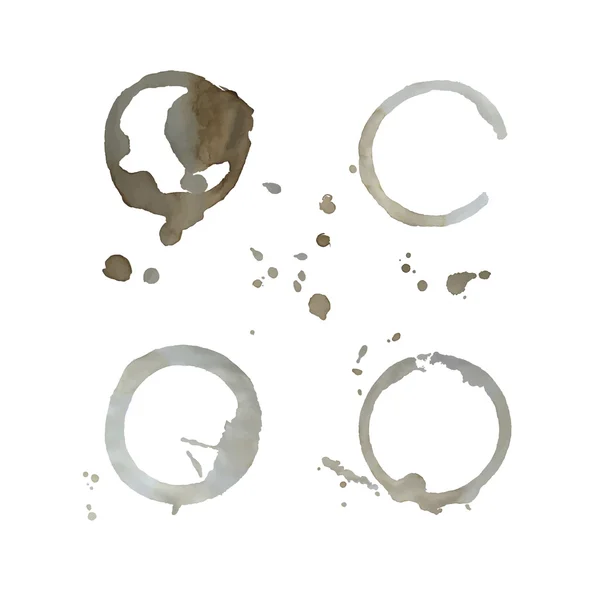 Vector illustration of four tea cups traces — Stockvector