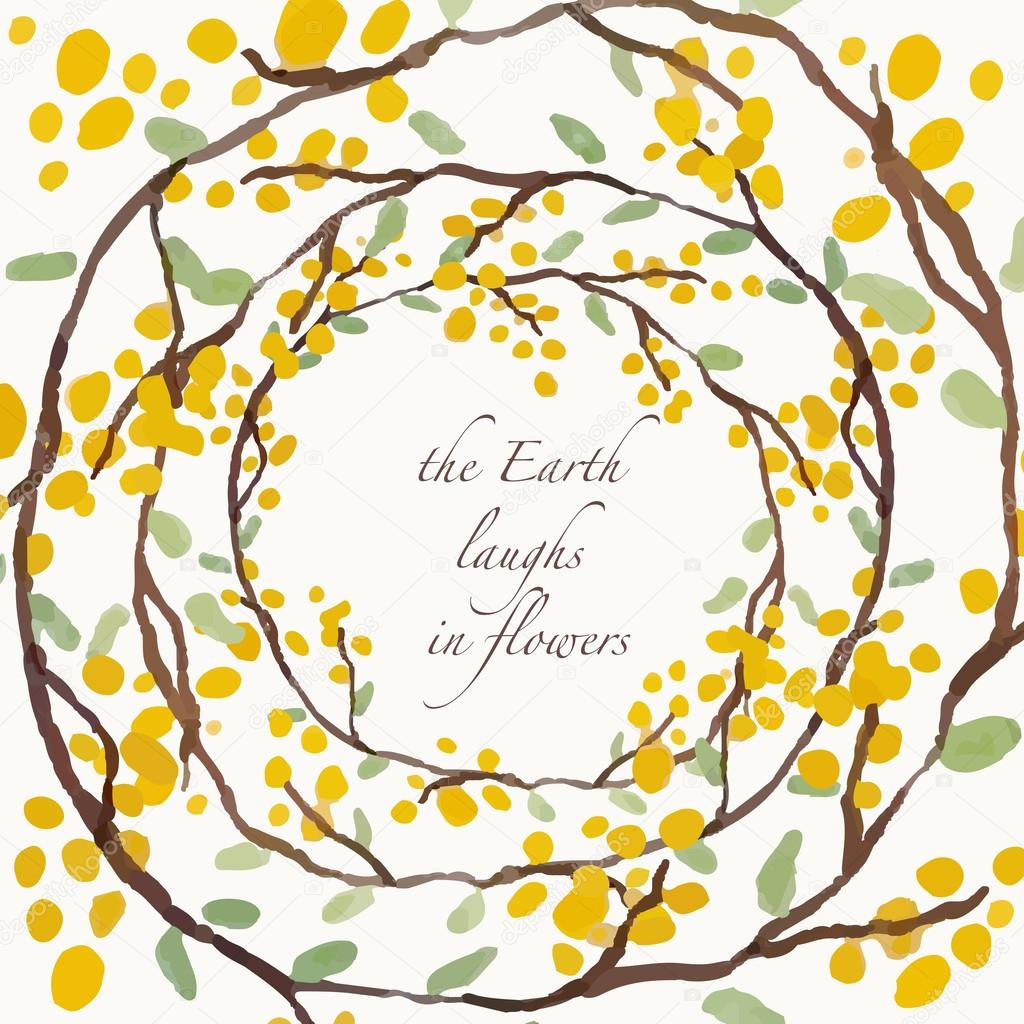 Vector illustration of colorful hand painted herbal set