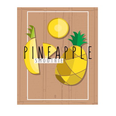 vector colorful illustration of pineapple slices in flat design 