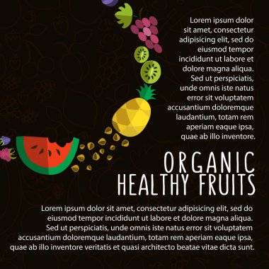 vector colorful illustration of colorful fruit template in flat 