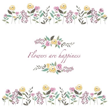 vector illustration of floral template with signature