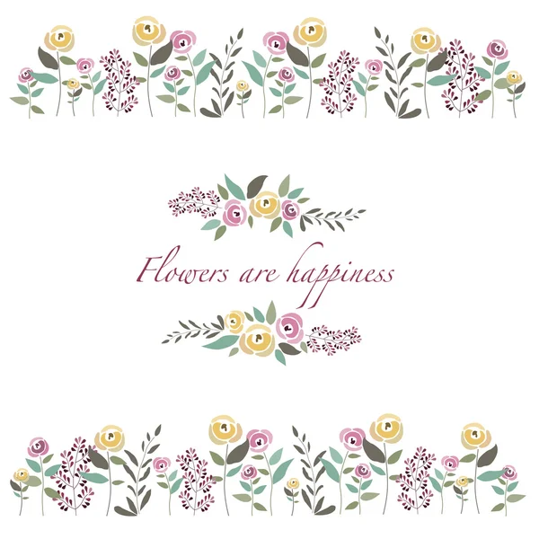 Vector illustration of floral template with signature — 图库矢量图片