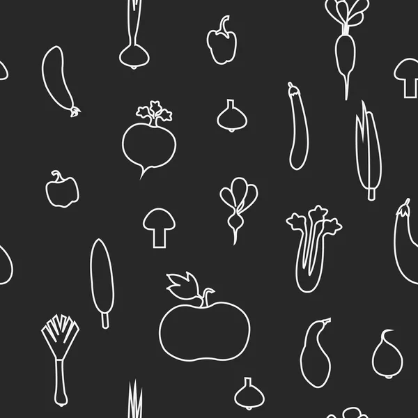 Векторна ілюстрація безшовного візерунка з овочами силуетом — стоковий вектор