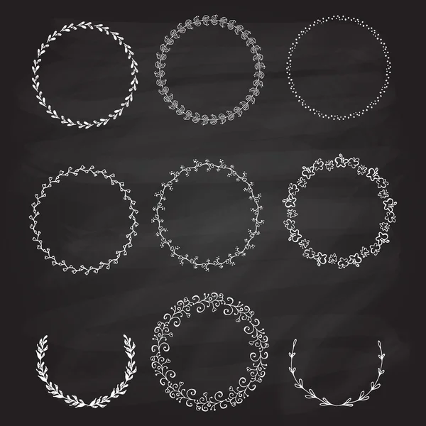 Vector hand sketched wreaths — 图库矢量图片