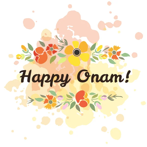 Vector illustration of card deducted to Onam. — 图库矢量图片