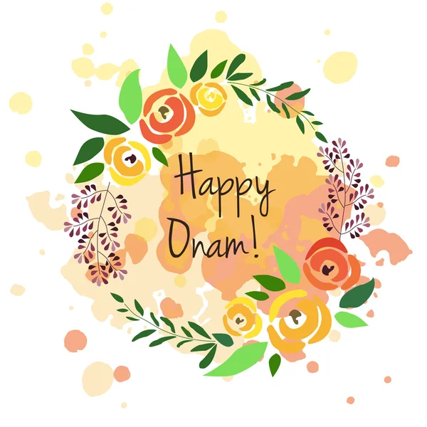 Vector illustration of card deducted to Onam. — Stock vektor