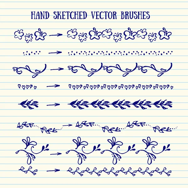 Vector hand sketched brushes. — Stock Vector