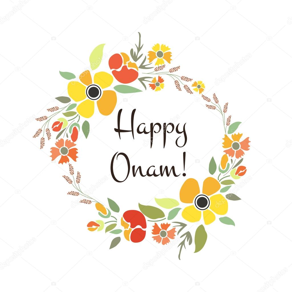 Vector illustration of card deducted to Onam.