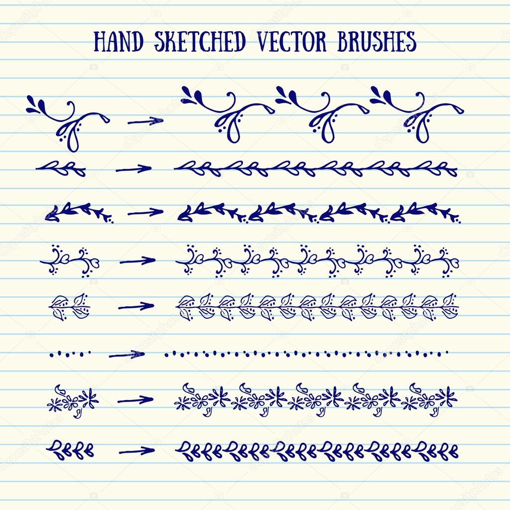 Vector hand sketched brushes.
