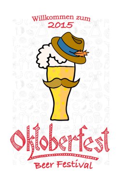 Vector illustration of hipster Oktoberfest logotype