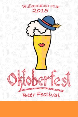 Vector illustration of hipster Oktoberfest logotype