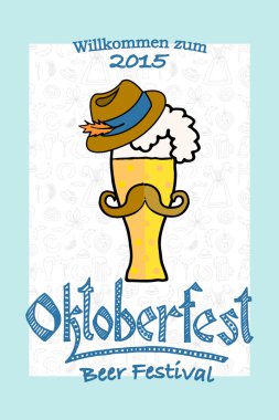 Vector illustration of hipster Oktoberfest logotype