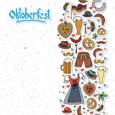 Vektör çizim Oktoberfest öğeleri ayarla