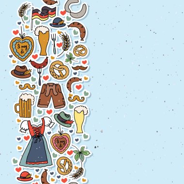 Vektör çizim Oktoberfest öğeleri ayarla