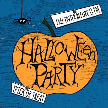 Mutlu Cadılar Bayramı partisi poster. Vektör çizim.