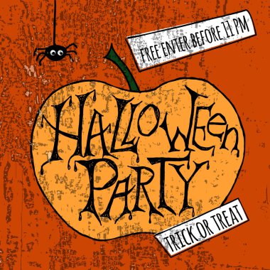 Mutlu Cadılar Bayramı partisi poster. Vektör çizim.