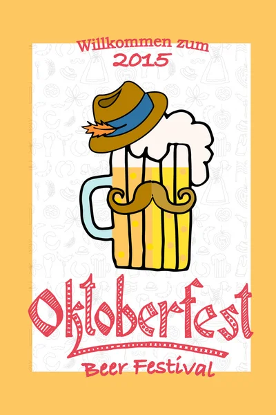 Ilustração vetorial do logotipo hipster Oktoberfest — Vetor de Stock