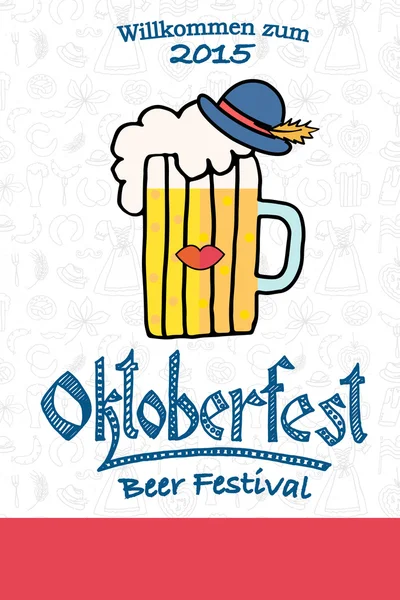 Illustrazione vettoriale del logotipo dell'Oktoberfest dell'hipster — Vettoriale Stock
