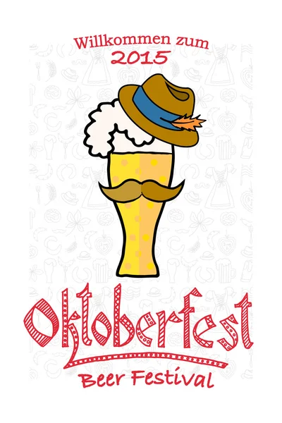 Vector illustration of hipster Oktoberfest logotype — Stock Vector