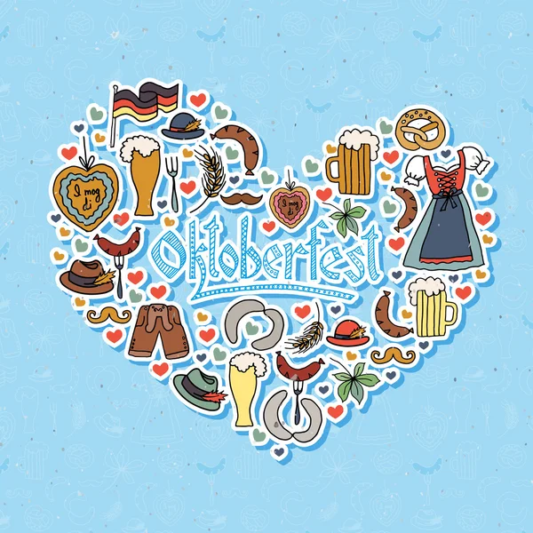 Ilustração vetorial do conjunto de elementos Oktoberfest — Vetor de Stock