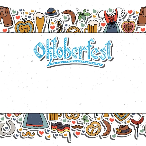 Vektör çizim Oktoberfest öğeleri ayarla