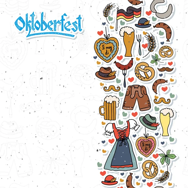 Vektör çizim Oktoberfest öğeleri ayarla