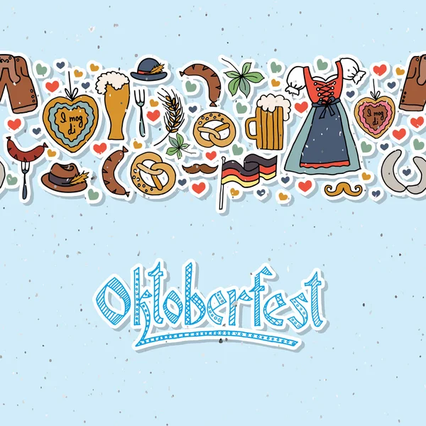 Vektör çizim Oktoberfest öğeleri ayarla