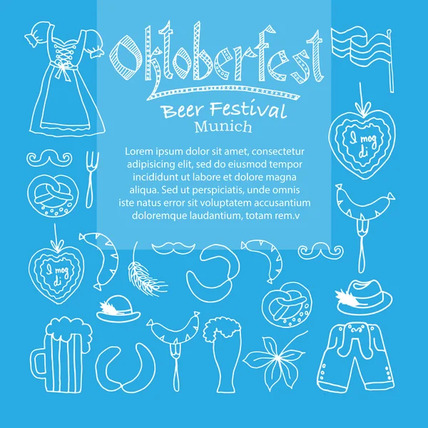 Εικονογράφηση φορέας Oktoberfest στοιχεία που — Διανυσματικό Αρχείο
