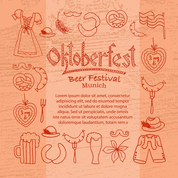 Ilustración vectorial del conjunto de elementos Oktoberfest — Vector de stock