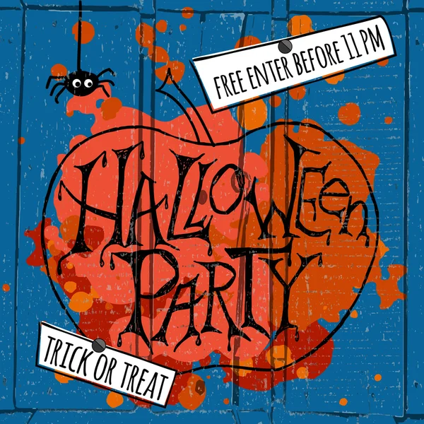 Happy halloween party affisch. Vektor illustration. — Stock vektor