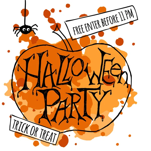 Happy halloween party affisch. Vektor illustration. — Stock vektor