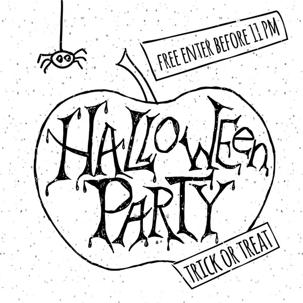 Šťastný halloween party plakát. Vektorové ilustrace. — Stockový vektor