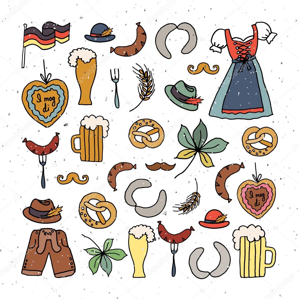 Vector illustration of Oktoberfest elements set