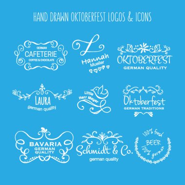 Vector collection of Oktoberfest hand drawn logo templates