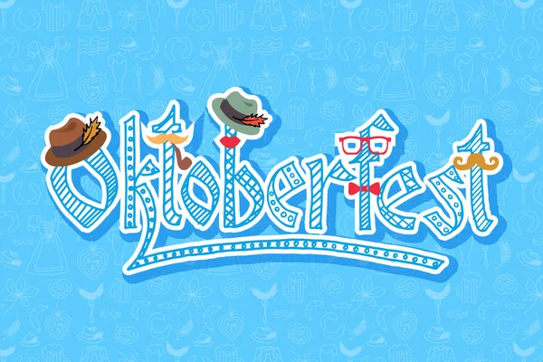 Vector illustration of hipster Oktoberfest elements set — Stok Vektör